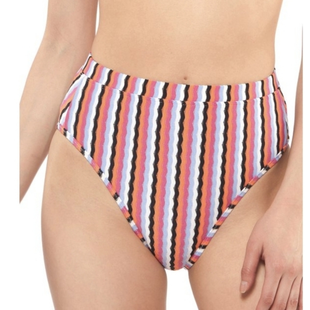 Jessica Simpson Women's Contemporary Got The Groove High Waisted Bottom Swimsuit